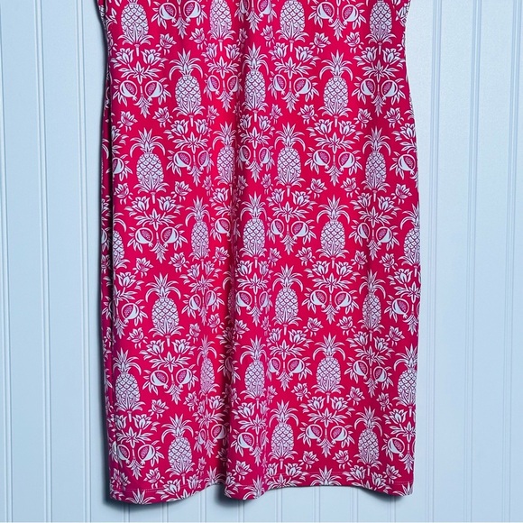 J. McLaughlin Catalina Cloth Pineapple Print Sheath Dress Size L Bright Pink - Picture 3 of 8
